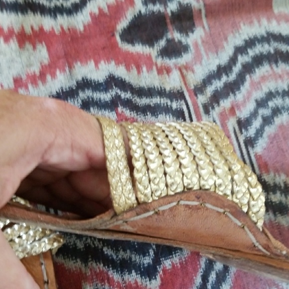 SOLD...Gold and leather Chinese Laundry sandal, 8 - Picture 6 of 7
