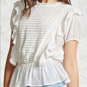 White Ruffle Top