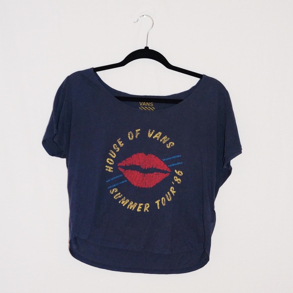 💋House of Vans Navy Off-the-shoulder tee💋