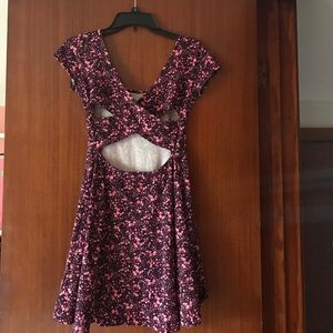 Pink and purple floral skater dress!