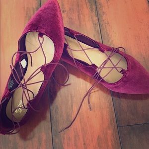 Lace Up Velvet Flats Lace Up Velvet Flats