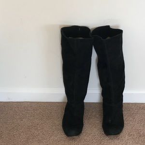 Black Suede Boots - EUC