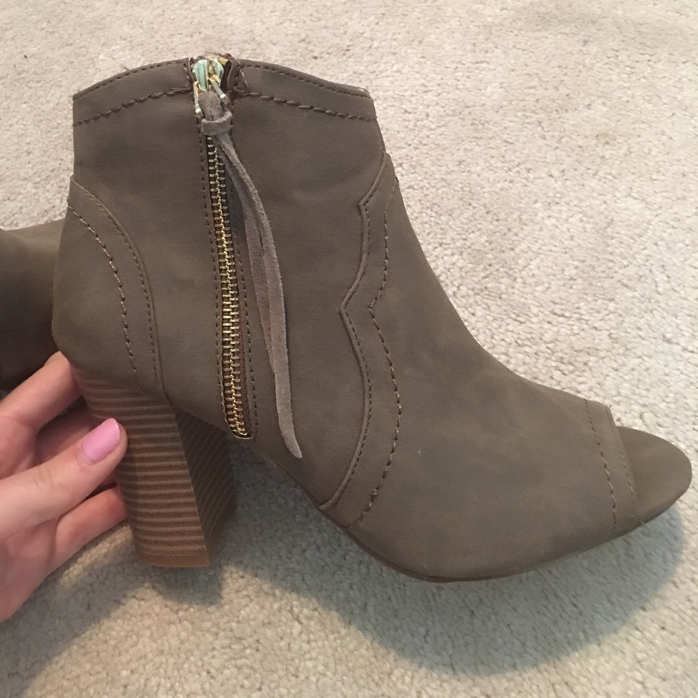 Open toe booties