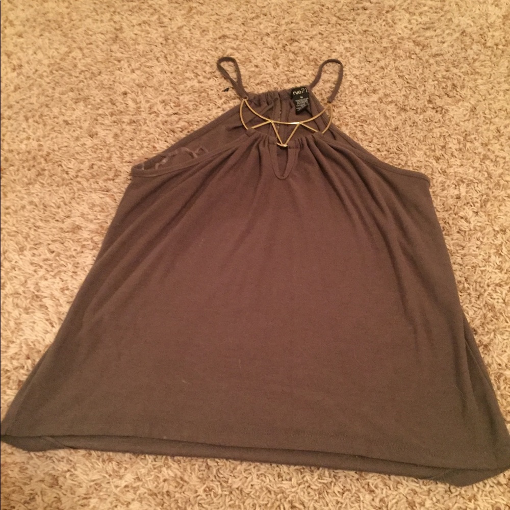 Dark olive green tank top