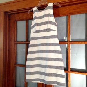 White and navy J. Crew dress
