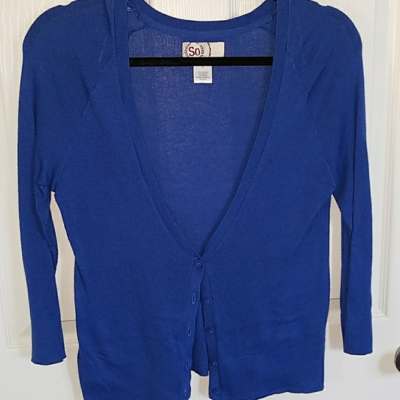 royal blue cropped cardigan