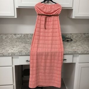 Peachy maxi dress with belt