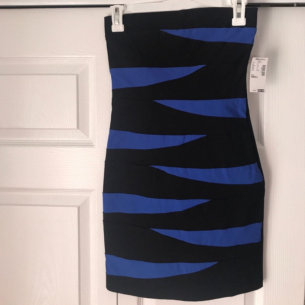 Bodycon Colorblock Strapless Dress - Picture 1 of 3