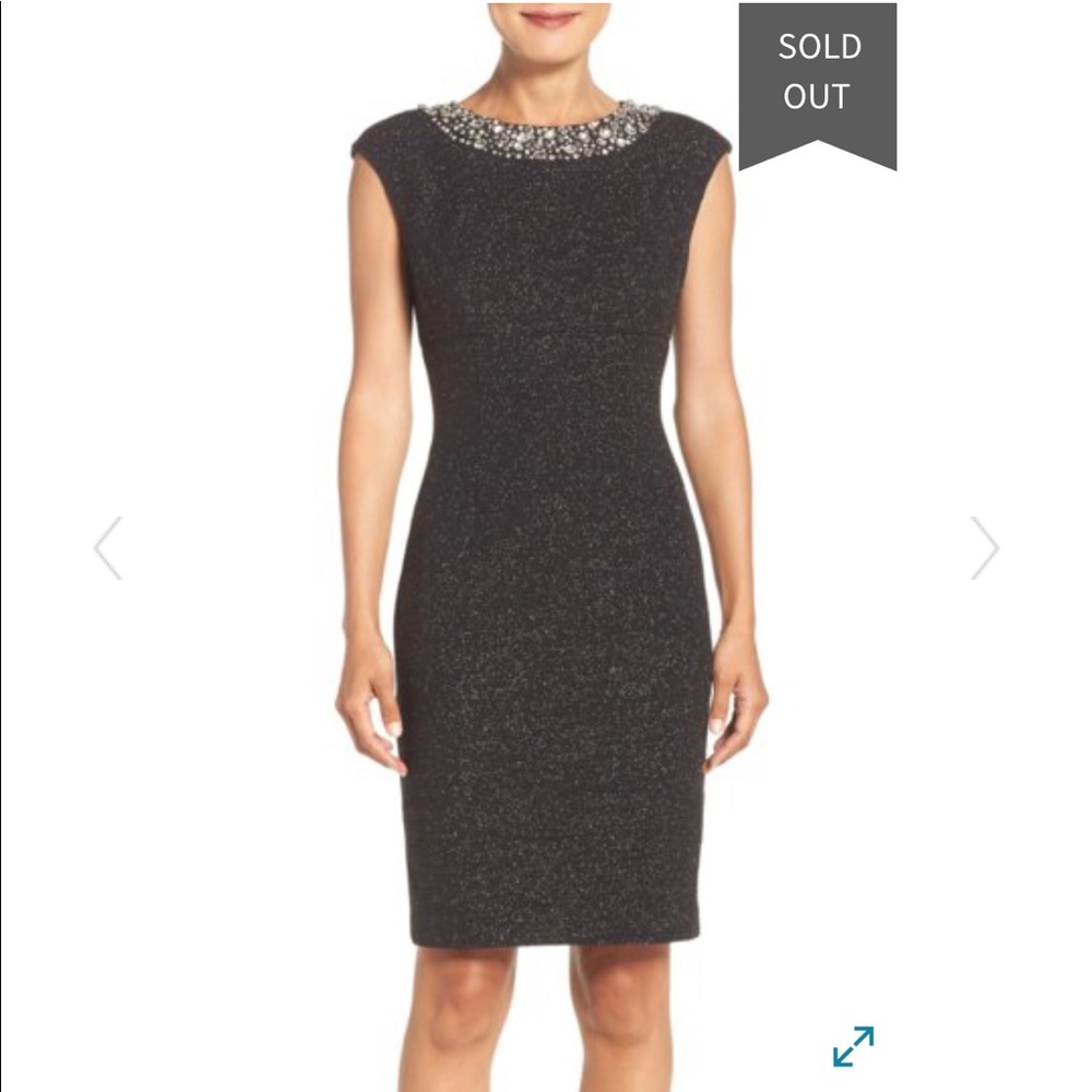 Eliza J embellished sparkle knit sheath dress