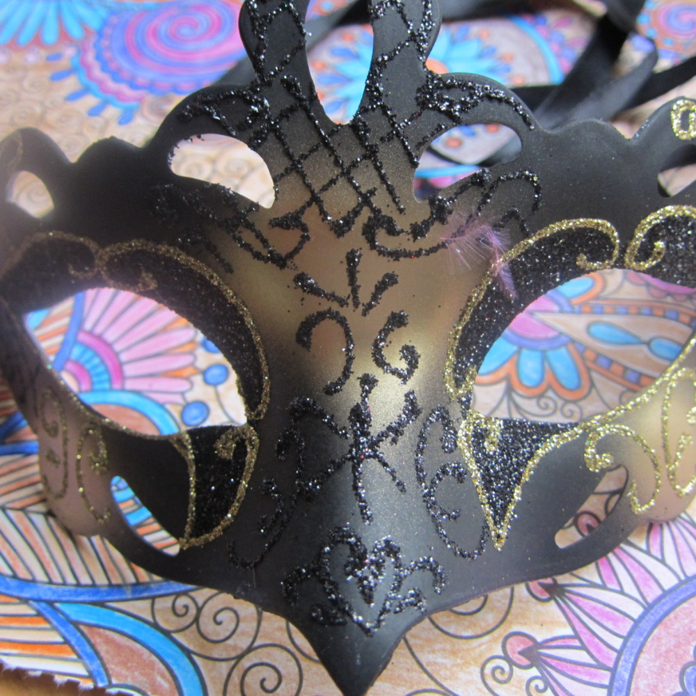 New Gold & Black Venetian Costume Mask