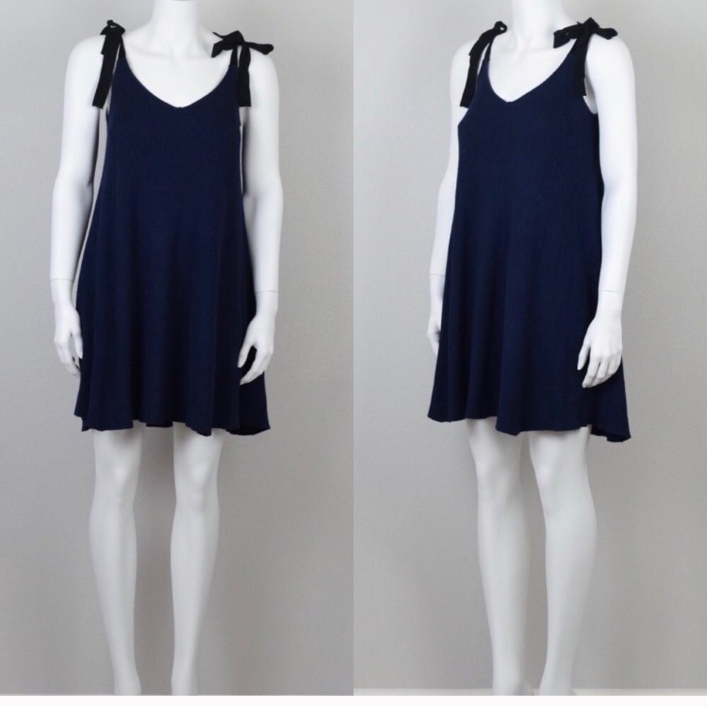 Zara Navy Heavy Knit Dress