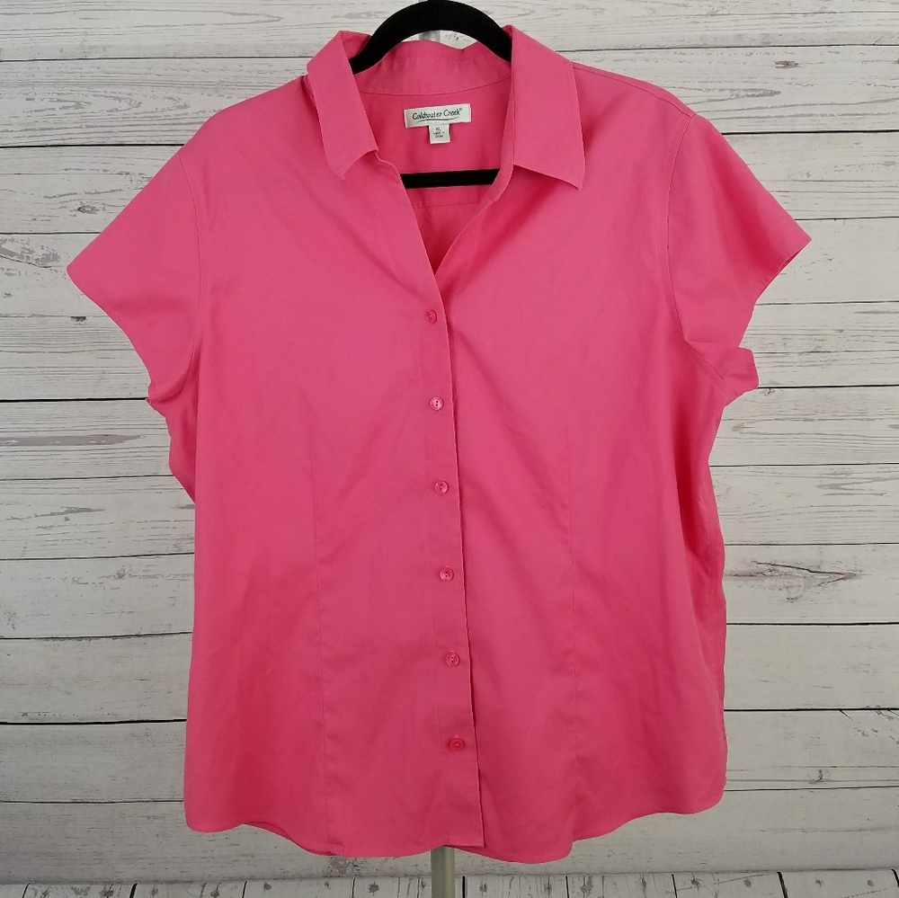 Coldwater Creek Cap Sleeve Button Down Top Size XL
