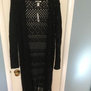 NWT long black cardigan size medium