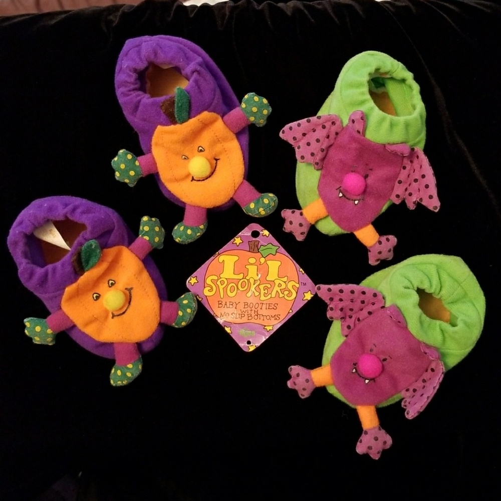 Fall/HalloweenPumpkinsBatsNoSlipBabyBootiesShoes