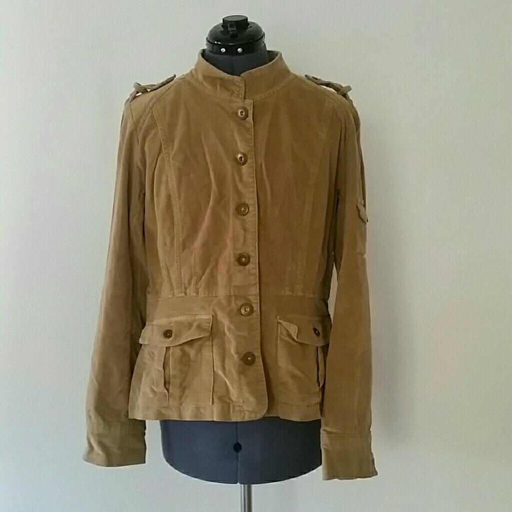 Calvin Klein camel corduroy military jacket