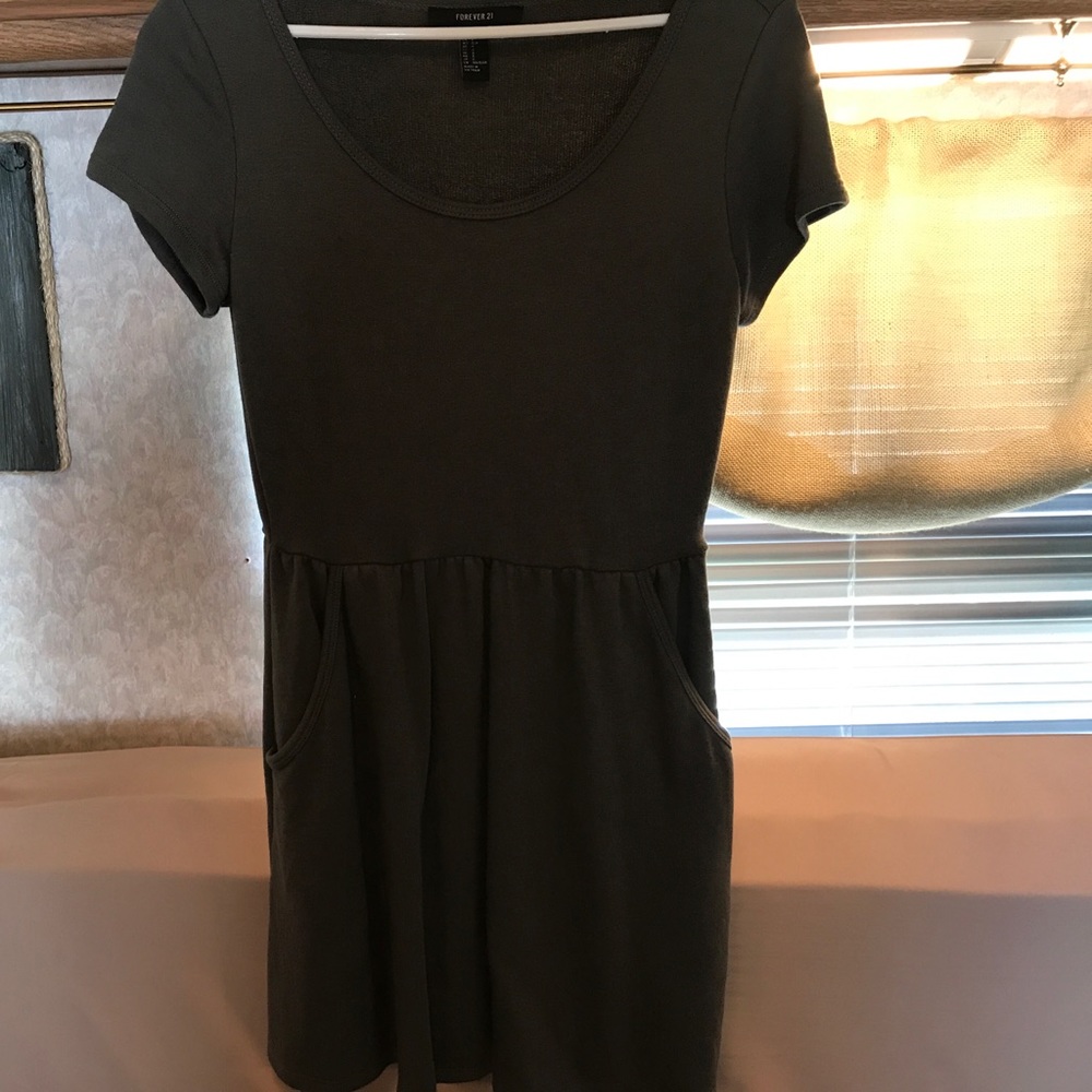 Olive green dress with pockets