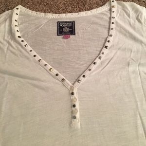 PINK Victoria's Secret white long sleeve shirt
