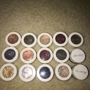 13 Colourpop Shadows and 2 cream liners like new