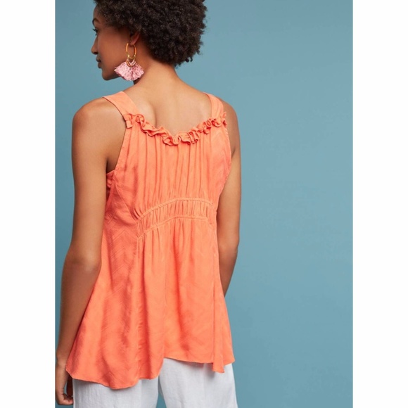 New MAEVE Bretta Gathered Tank Top NWT Coral - Picture 7 of 7