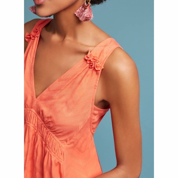 New MAEVE Bretta Gathered Tank Top NWT Coral - Picture 2 of 7