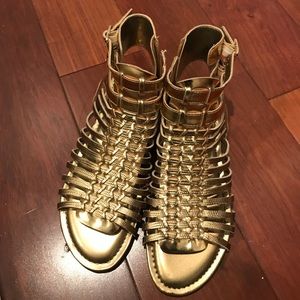 Gold Gladiator Sandals by Vince Camuto