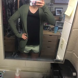 Olive green cardigan