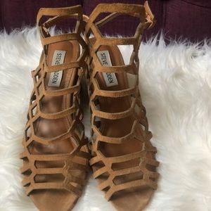 Steve Madden Tan Caileen Wedge Sandals Size 7