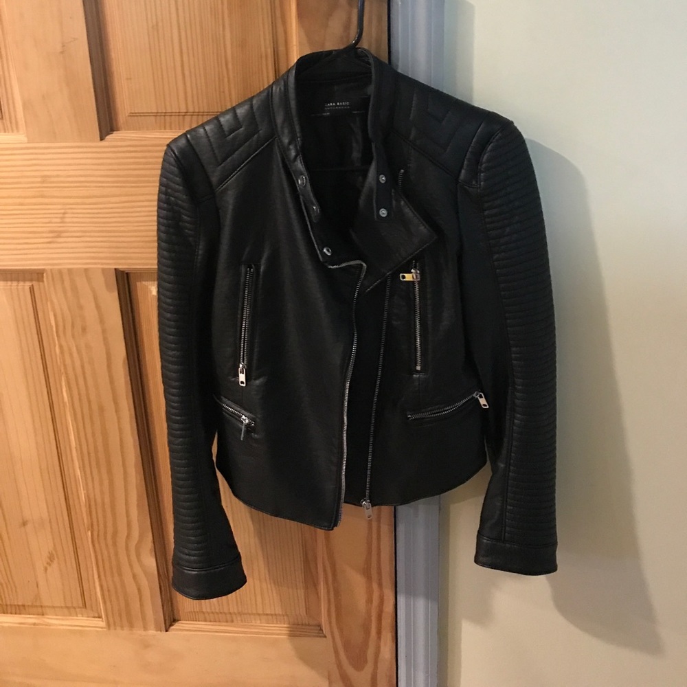 Zara Basic Faux Leather Jacket