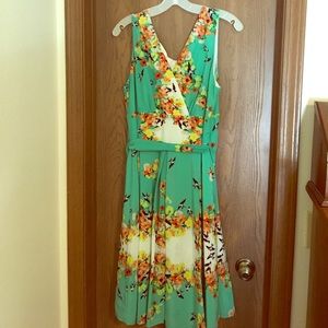 Green floral dress