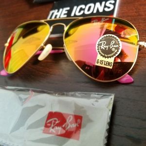 RAYBAN AVIATOR PINK LENS 100% AUTHENTIC! RAYBAN AVIATOR PINK LENS 100% AUTHENTIC!