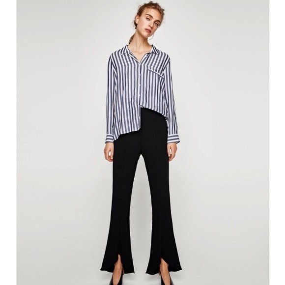 Zara Navy and White Button-Down - Picture 2 of 5