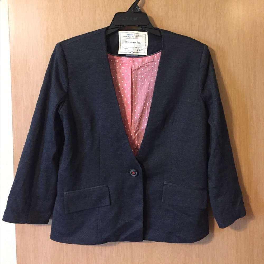 SOLD!! Anthropologie Cartonnier knit blazer Grey