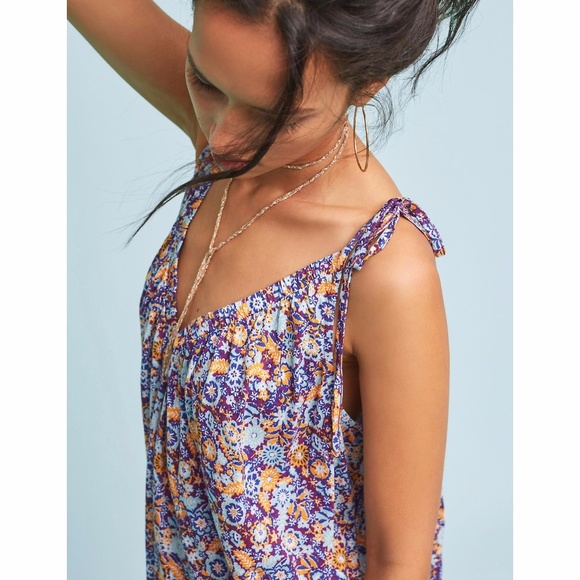 New PURE+GOOD Julian Tie-Sleeve Top NWT Floral - Picture 3 of 8