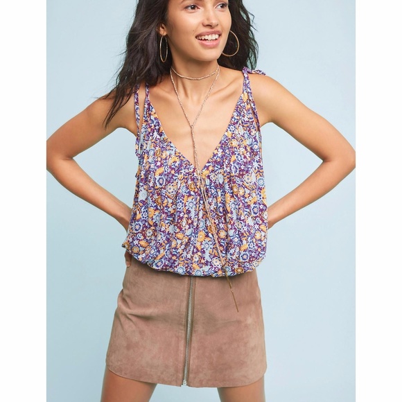 New PURE+GOOD Julian Tie-Sleeve Top NWT Floral - Picture 5 of 8