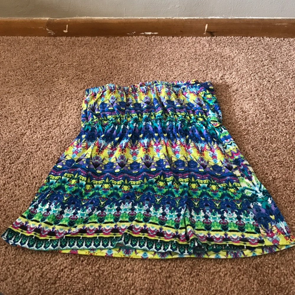 Multicolor Self-Esteem Tube Top with an Aztec Design