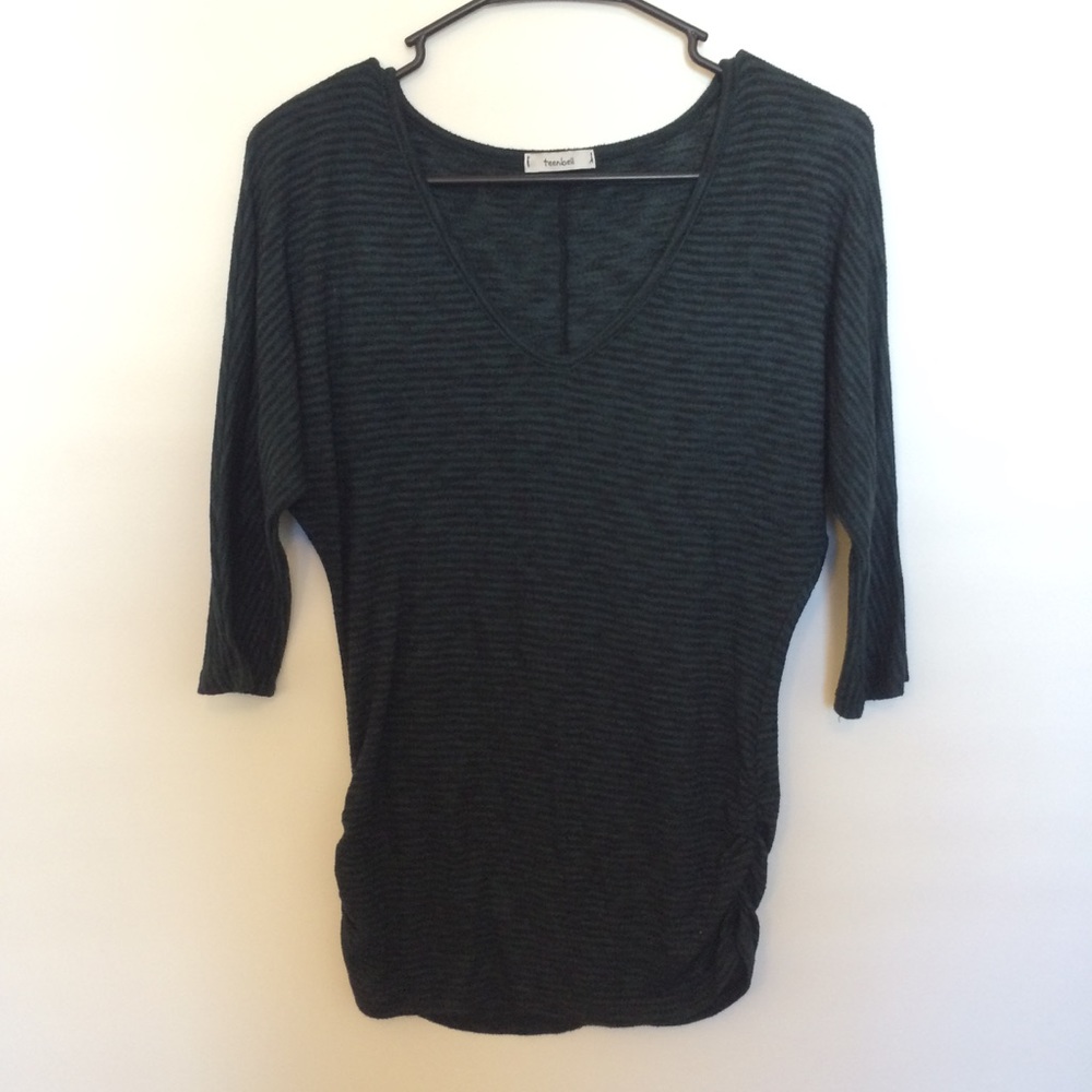 dark green strip top