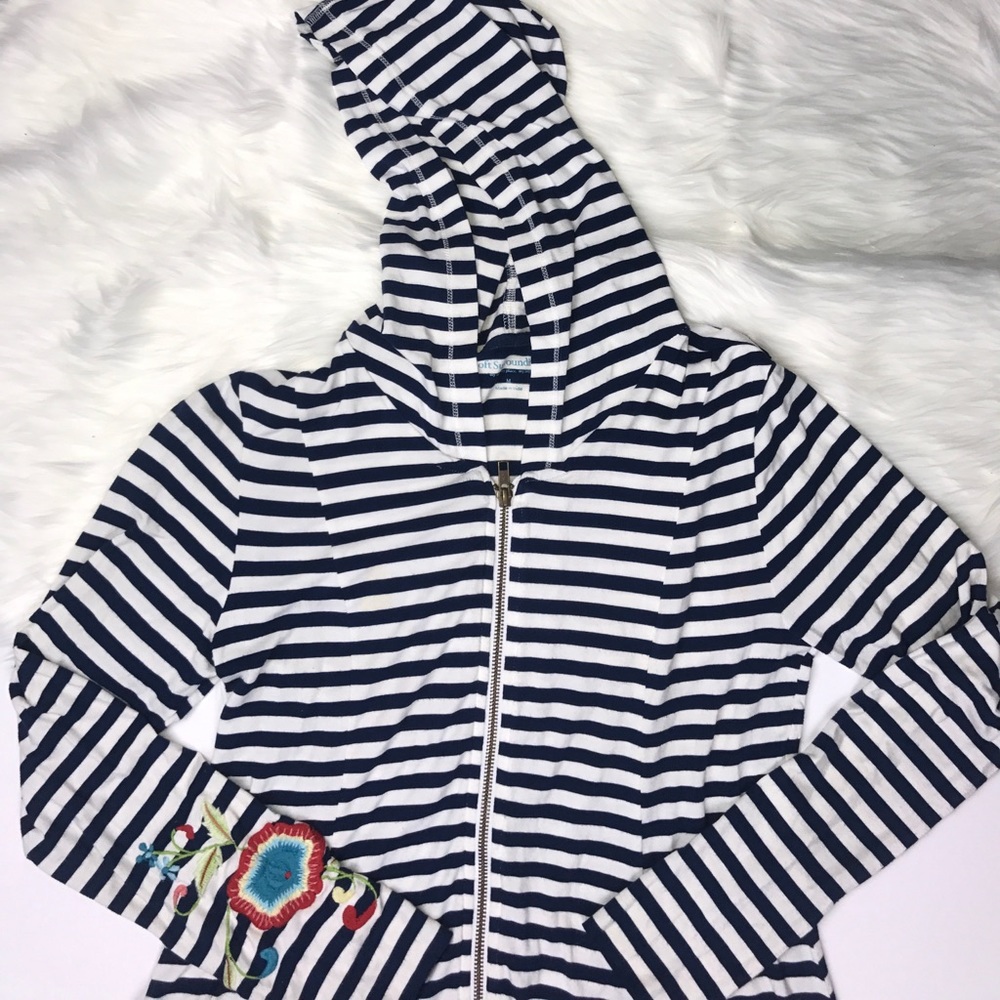 Soft Surroundings Striped Embroidered Jacket. - Picture 4 of 8