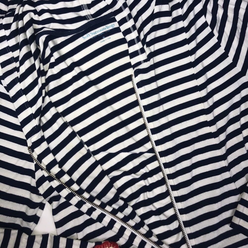 Soft Surroundings Striped Embroidered Jacket. - Picture 6 of 8