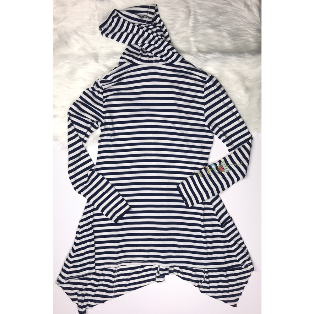 Soft Surroundings Striped Embroidered Jacket. - Picture 7 of 8
