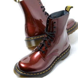 Dr. Martens Pascal in Cherry Red Spectra Patent