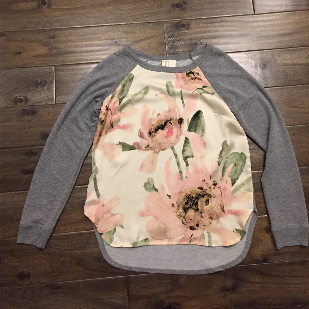 Anthropologie Floral Panel Sweater