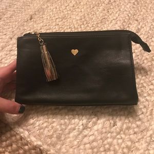 Black & Gold Sephora Faux Leather Makeup Bag