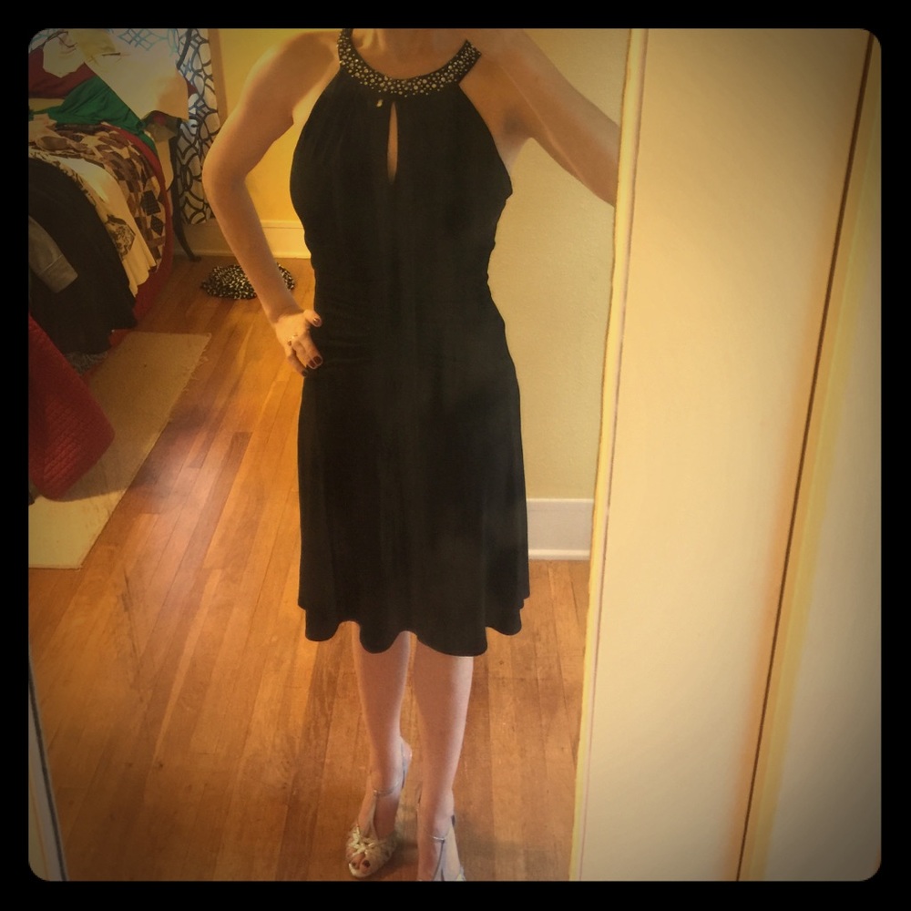 Rhinestone Keyhole Dress
