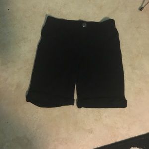 This is a pair of black shorts