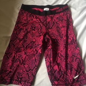Nike pro knee length workout shorts