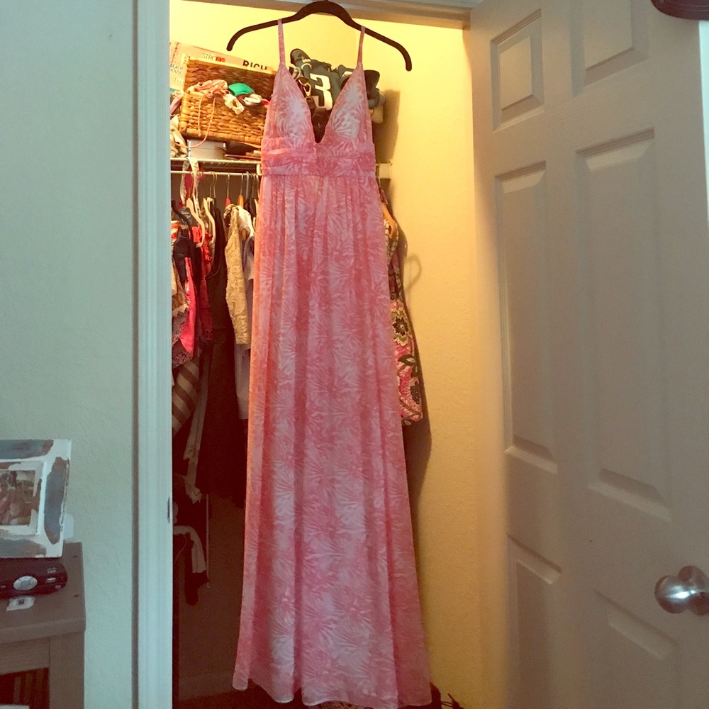 Pink and white maxi