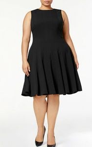 💋Pleated Calvin Klein black plus size dress