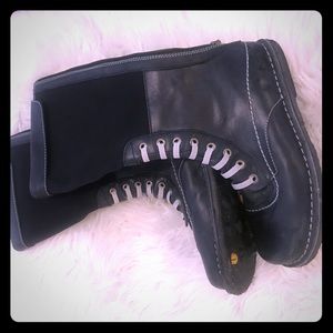 Simple brand black zip up sneaker boots