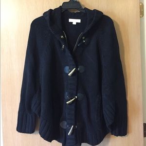 Michael Kors sweater poncho with toggles M