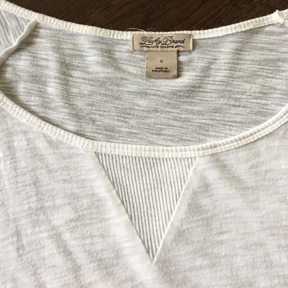 LUCKY BRAND white half sleeve T - Picture 2 of 4